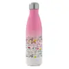 Μεταλλικό παγούρι θερμός Ροζ/Λευκό (Stainless steel), διπλού τοιχώματος, 500ml