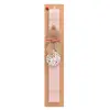 Easter Set, wooden keychain & scented flat Easter candle (30cm) (PINK)