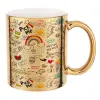 Mug ceramic, gold mirror, 330ml
