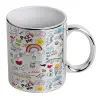 Mug ceramic, silver mirror, 330ml