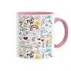 Mug colored pink, ceramic, 330ml
