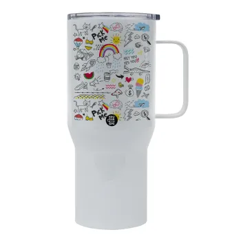 Doodle kids, Tumbler με καπάκι, διπλού τοιχώματος (θερμό) 750L