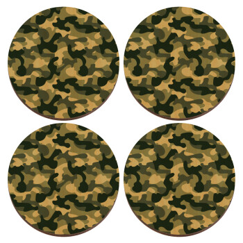Army, ΣΕΤ x4 Σουβέρ ξύλινα στρογγυλά plywood (9cm)