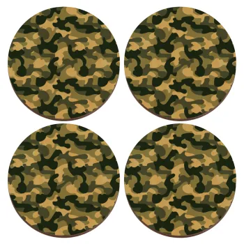 Army, ΣΕΤ x4 Σουβέρ ξύλινα στρογγυλά plywood (9cm)