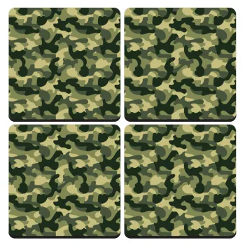 Army, ΣΕΤ 4 Σουβέρ ξύλινα τετράγωνα (9cm)