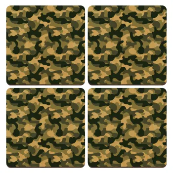 Army, ΣΕΤ x4 Σουβέρ ξύλινα τετράγωνα plywood (9cm)