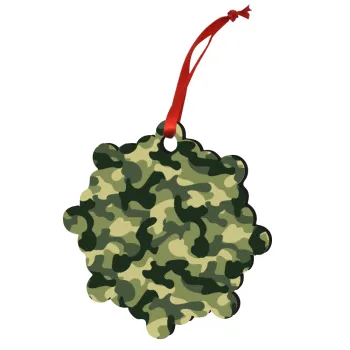 Army, Christmas ornament snowflake wooden 7.5cm