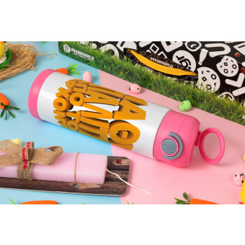 Μάθε μπαλίτσα από τον Άρχοντα, Πασχαλινή Λαμπάδα με Παιδικό παγούρι θερμό, ανοξείδωτο, με καλαμάκι ασφαλείας, ΡΟΖ (500ml)