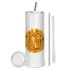 Tumbler stainless steel 600ml, with metal straw & cleaning brush