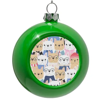 Σκύλοι, Green Christmas tree ornament bauble 8cm