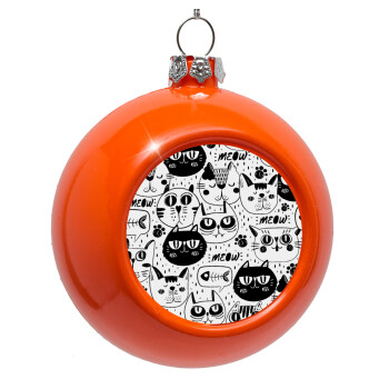 Γάτες, Orange Christmas tree ornament bauble 8cm