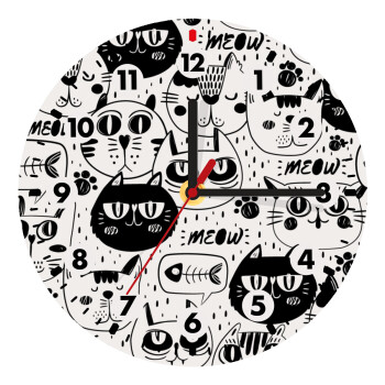 Γάτες, Wooden wall clock (20cm)