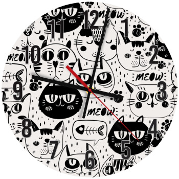 Γάτες, Ρολόι τοίχου ξύλινο (30cm)