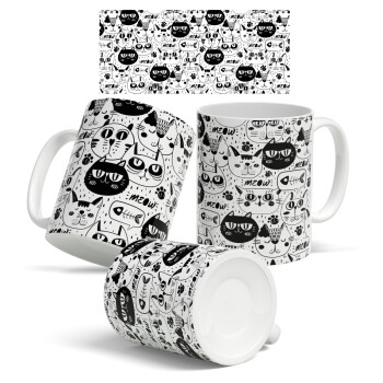 Γάτες, Ceramic coffee mug, 330ml (1pcs)