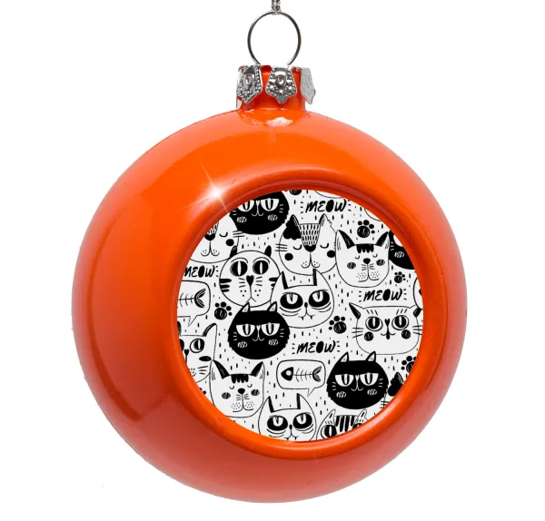 Γάτες — Orange Christmas tree ornament bauble 8cm