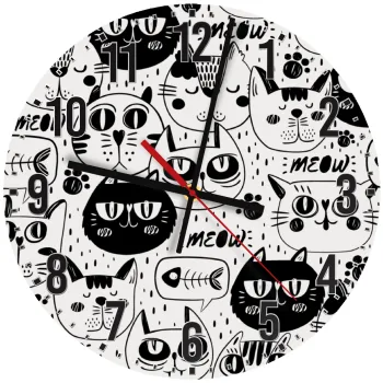 Γάτες, Ρολόι τοίχου ξύλινο (30cm)
