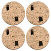 ΣΕΤ x4 Σουβέρ ξύλινα στρογγυλά plywood (9cm)