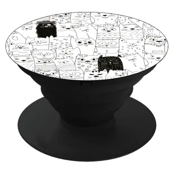 Γάτες γραμμικό σχέδιο, Phone Holders Stand  Μαύρο Βάση Στήριξης Κινητού στο Χέρι