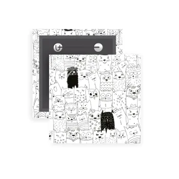 Γάτες γραμμικό σχέδιο, Κονκάρδα παραμάνα τετράγωνη 5x5cm