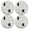 SET of 4 round wooden coasters (9cm)
