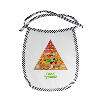 Food pyramid chart, Σαλιάρα μωρού αλέκιαστη με κορδόνι Μαύρη