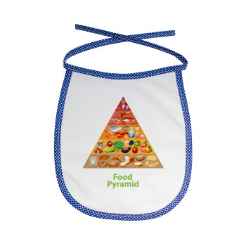 Διατροφική πυραμίδα, Σαλιάρα μωρού αλέκιαστη με κορδόνι Μπλε