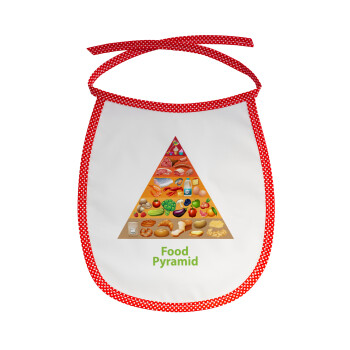 Food pyramid chart, Σαλιάρα μωρού αλέκιαστη με κορδόνι Κόκκινη