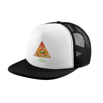 Διατροφική πυραμίδα, Καπέλο Soft Trucker με Δίχτυ Black/White 