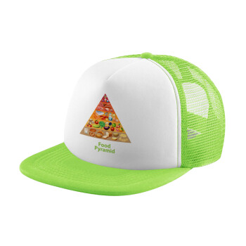 Food pyramid chart, Καπέλο Soft Trucker με Δίχτυ Πράσινο/Λευκό