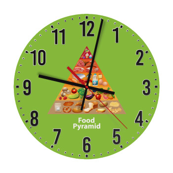 Food pyramid chart, Ρολόι τοίχου ξύλινο (30cm)