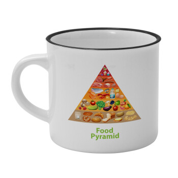 Food pyramid chart, Κούπα κεραμική vintage Λευκή/Μαύρη 230ml