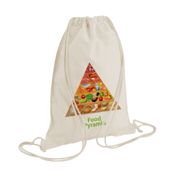 Food pyramid chart, Τσάντα πλάτης πουγκί GYMBAG natural (28x40cm)