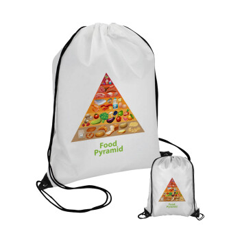Food pyramid chart, Τσάντα πουγκί με μαύρα κορδόνια (1 τεμάχιο)