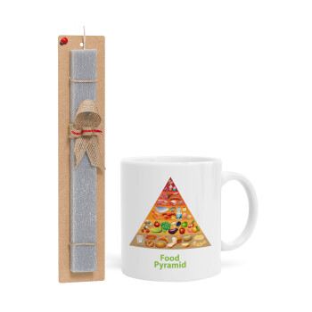 Food pyramid chart, Easter Set, Ceramic Cup (330ml) & Easter aromatic flat candle (30cm) (GRAY)