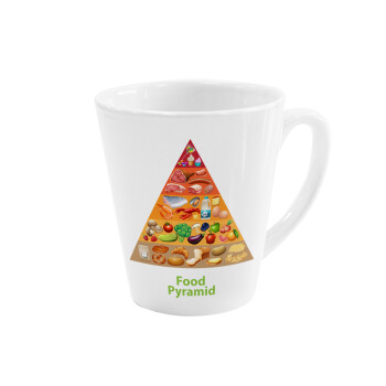 Food pyramid chart, Κούπα κωνική Latte Λευκή, κεραμική, 300ml