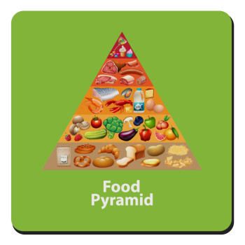 Food pyramid chart, Τετράγωνο μαγνητάκι ξύλινο 9x9cm