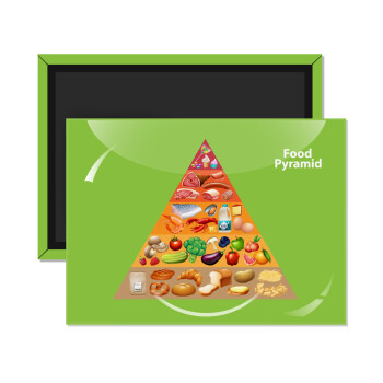 Food pyramid chart, Ορθογώνιο μαγνητάκι ψυγείου διάστασης 9x6cm