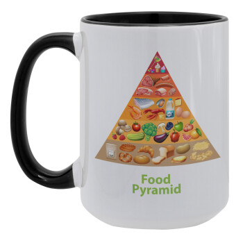 Food pyramid chart, Κούπα Mega 15oz, κεραμική Μαύρη, 450ml