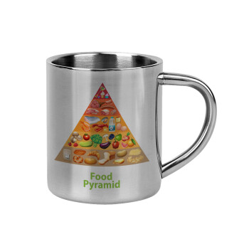 Food pyramid chart, Mug Stainless steel double wall 300ml