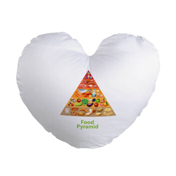 Food pyramid chart, Μαξιλάρι καναπέ καρδιά 40x40cm περιέχεται το  γέμισμα