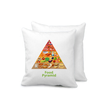 Food pyramid chart, Sofa cushion 40x40cm includes filling