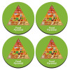 SET of 4 round wooden coasters (9cm)