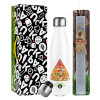 Easter candle, metallic white thermos bottle (500ml) & aromatic flat candle (30cm) (GRAY)