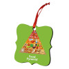 Christmas ornament polygon wooden 7.5cm