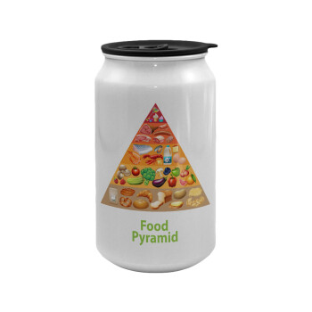 Food pyramid chart, Κούπα ταξιδιού μεταλλική με καπάκι (tin-can) 500ml