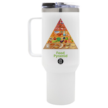 Food pyramid chart, Mega Stainless steel Tumbler with lid, double wall 1,2L
