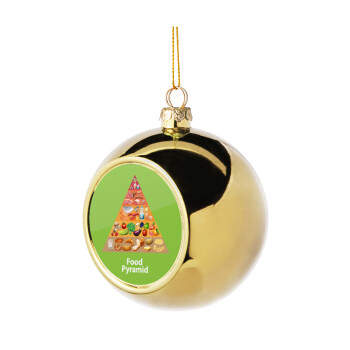 Food pyramid chart, Golden Christmas tree ball ornament 8cm