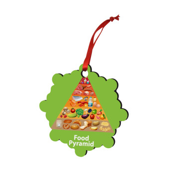 Food pyramid chart, Christmas ornament snowflake wooden 7.5cm