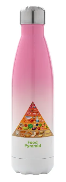 Food pyramid chart — Metal mug thermos Pink/White (Stainless steel), double wall, 500ml