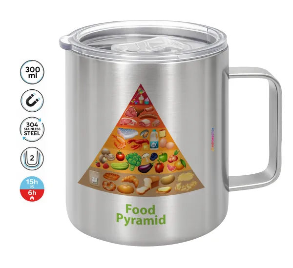 Food pyramid chart — Double-walled stainless steel mug 300ml with temperature-retaining lid